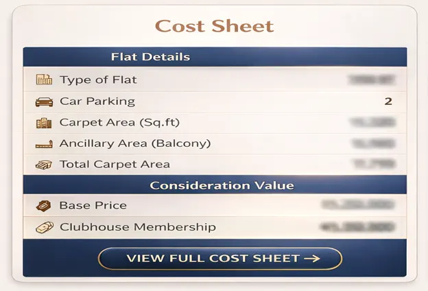 Hiranandani Commercial Park cost sheet