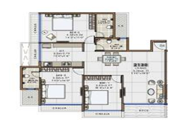 3 BHK — Matrix Estella Nerul Sector 19a
