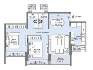 3 BHK — Kamdhenu Vogue Sanpada Sector8
