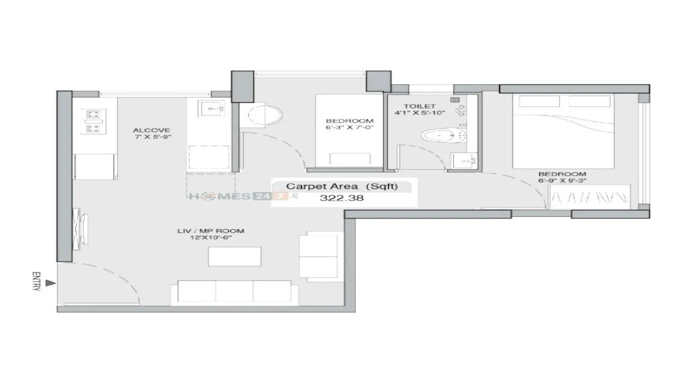 2 BHK — Lnt Island Cove Mahim