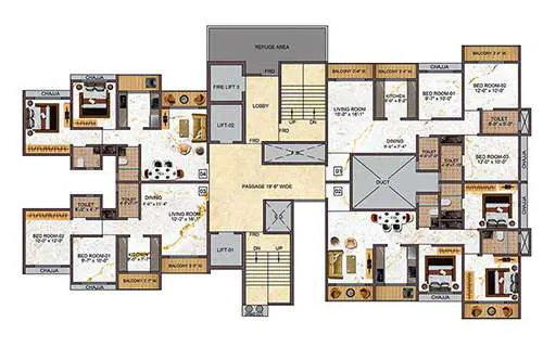 Tharwani Palladian Sec 34A Kharghar floor plan