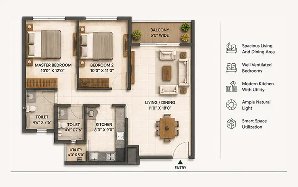 L & T Wagle Estate Project floor plan