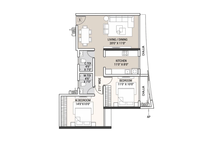 Tricity Aspire Kharghar floor plan