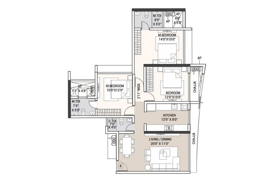 Tricity Aspire Kharghar floor plan