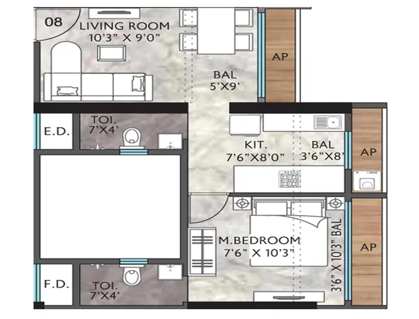 Agarwal Sky Heights Vasai floor plan