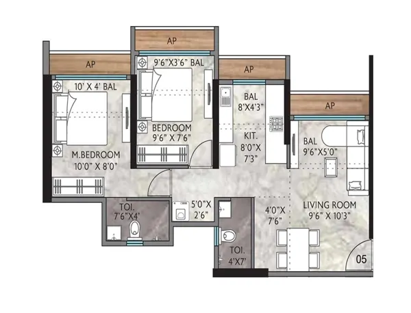 Agarwal Sky Heights Vasai floor plan