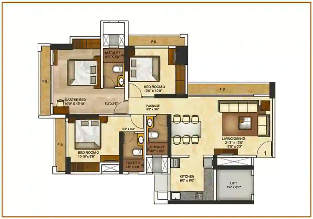 Runwal One Bay Sands floor plan
