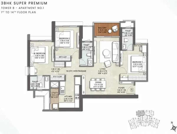 Kalpataru Estella Parkcity floor plan