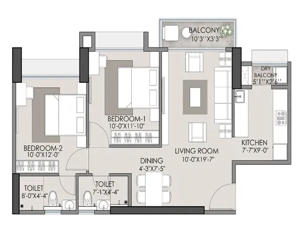 Ajmera  One International District floor plan