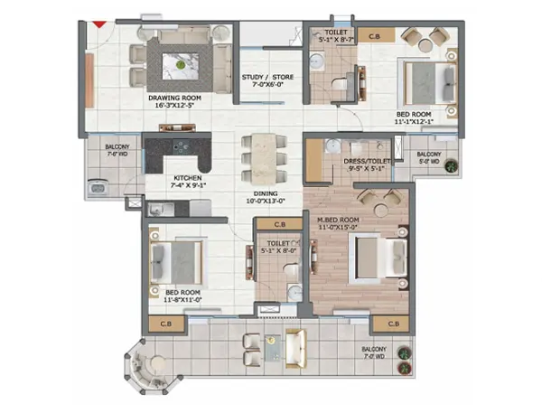 VVIP Namah Ghaziabad New Launch floor plan