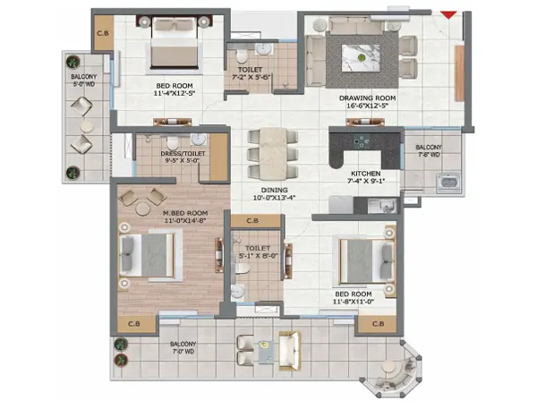 VVIP Namah Ghaziabad New Launch floor plan