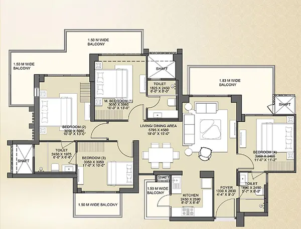 Gaur NYC Empire Residences floor plan