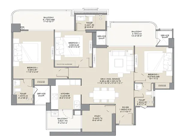 Gaur Alaris Sector 22D Yamuna Expressway floor plan