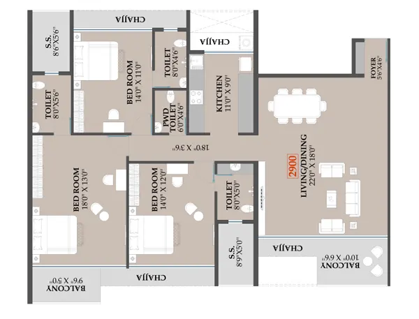 Shreeji Belle Vue Kharghar floor plan