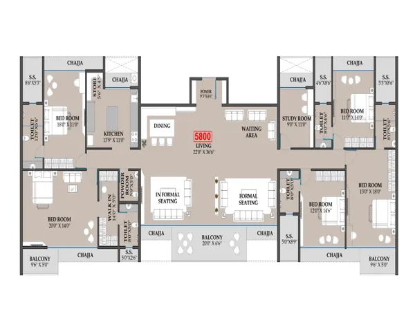 Shreeji Belle Vue Kharghar floor plan