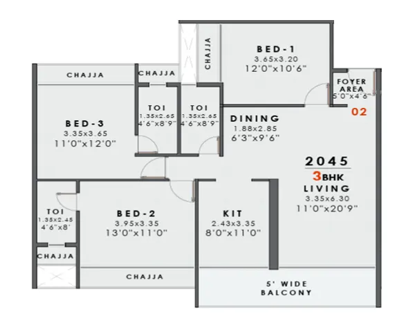Gami Sector 5A Kharghar floor plan