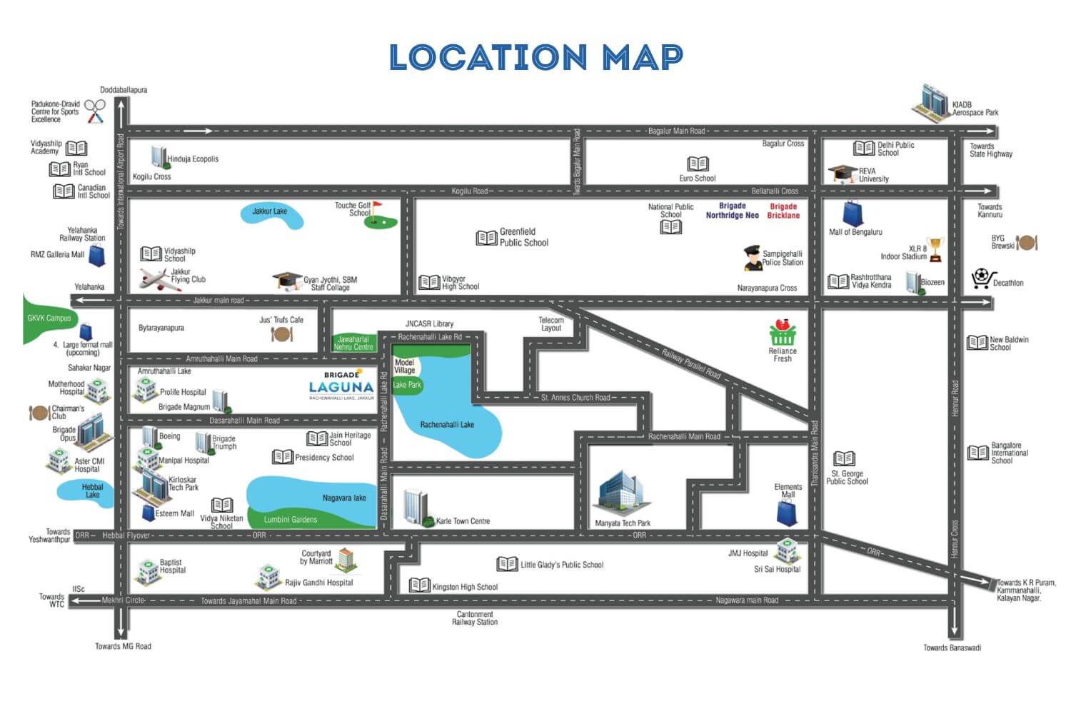 Brigade Laguna Rachenahalli Bangalore North location map Brigade Laguna Rachenahalli Bangalore North