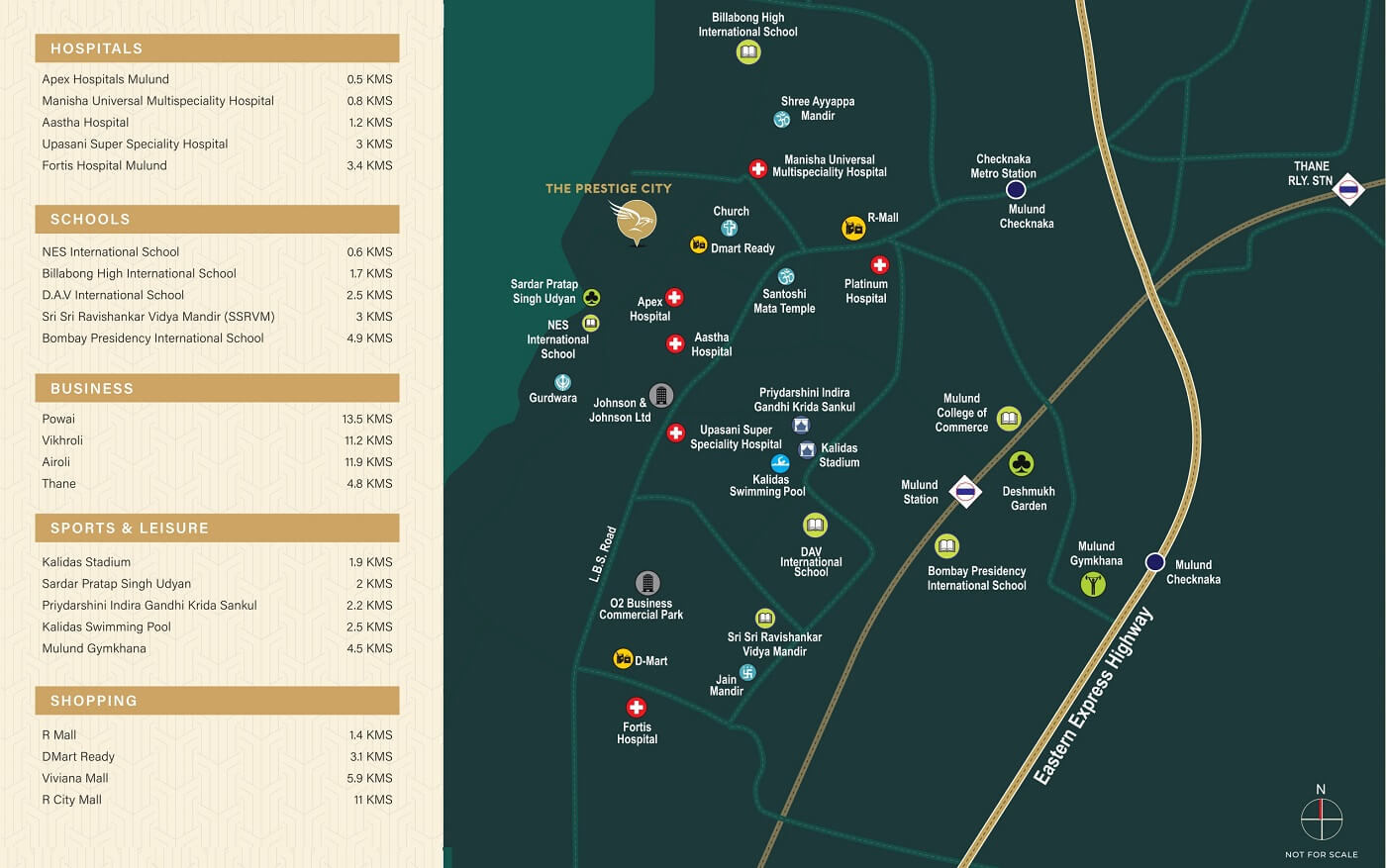 Prestige Siesta Mulund West Location Map