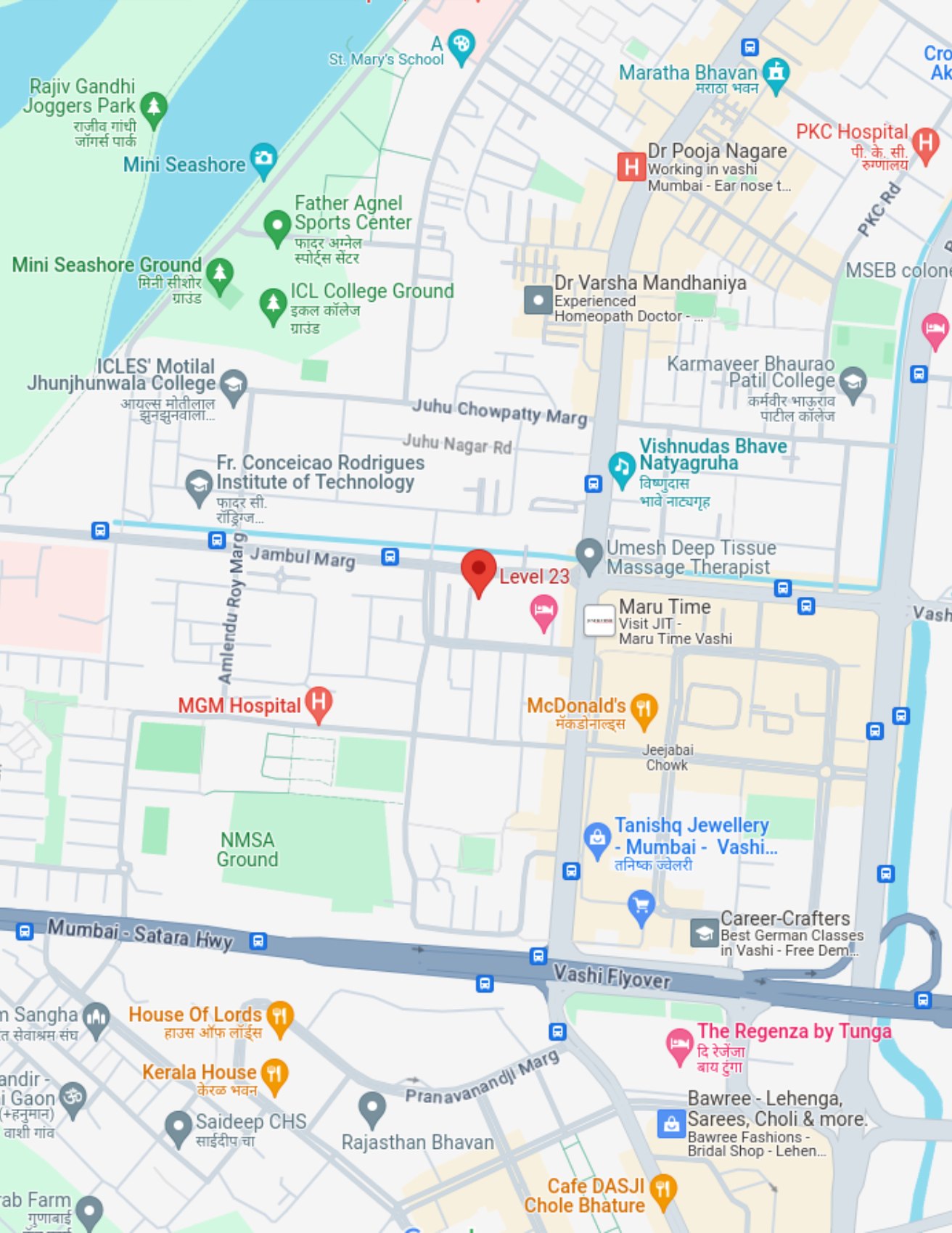 Akshar Monopoly Vashi Location Map