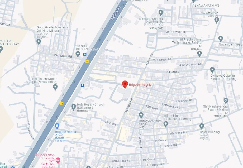 Brigade Insignia Yelahanka Location Map