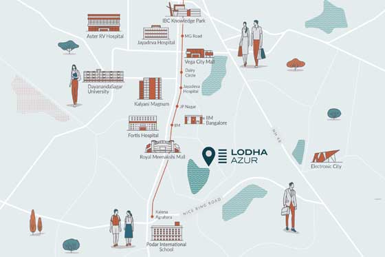 Lodha Azur Bannerghatta Bangalore location map Lodha Azur Bannerghatta Bangalore