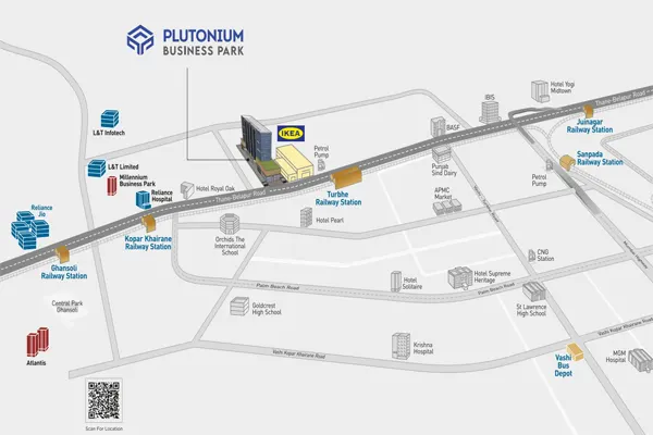 Plutonium Business Park Turbhe Location Map