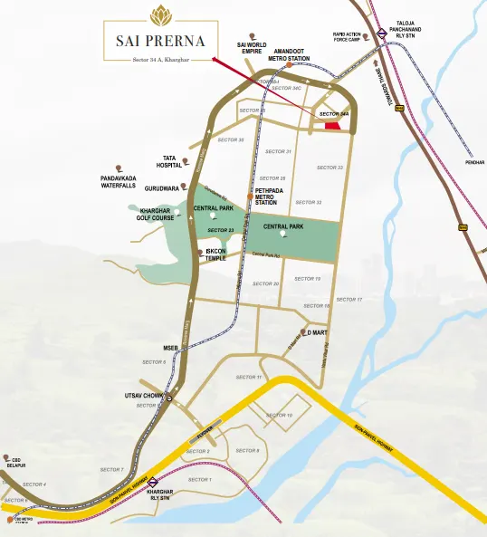 Paradise Sai Prerna Kharghar Location Map