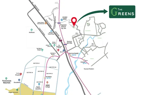 The Greens Upper Kharghar Pisarve Location Map