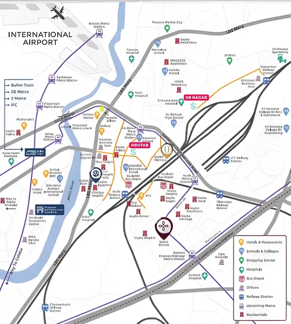 Sayba Orchid Kurla Location Map