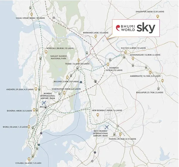 Bhumi World Sky Location Map