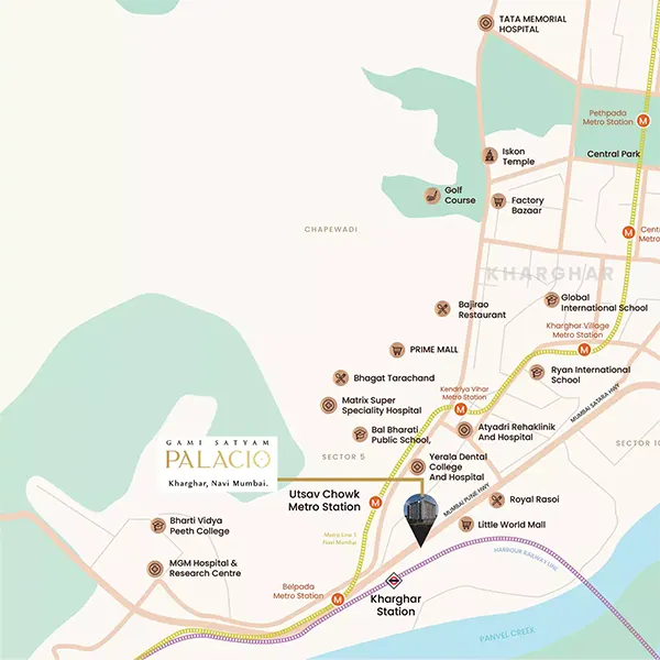 Gami Satyam Palacio Kharghar Location Map