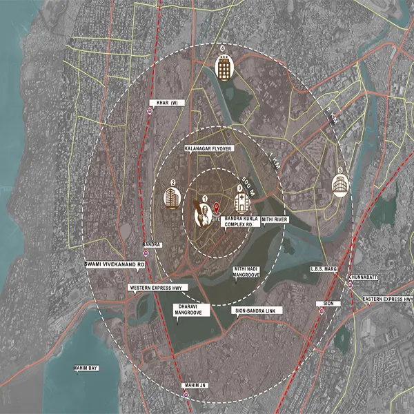 Raymond MIG Bandra Location Map