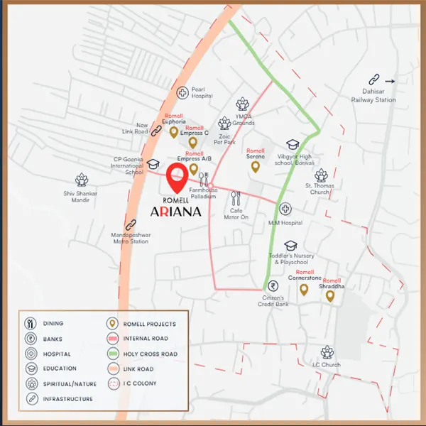 Romell Ariana Borivali Location Map