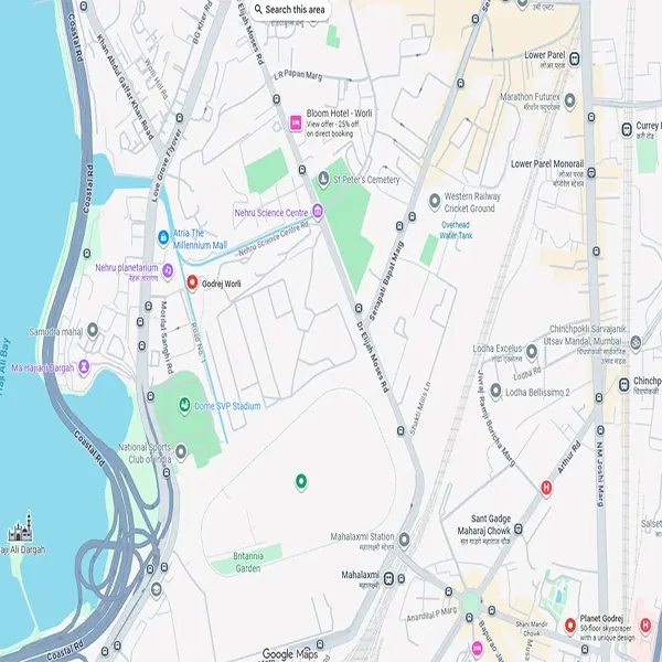 Godrej Worli Trilogy Seafront Location Map