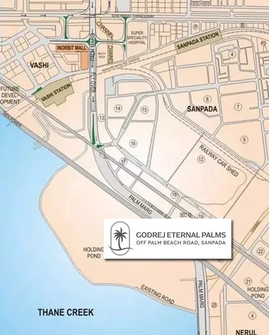 Godrej Sanpada Palm Beach Location Map