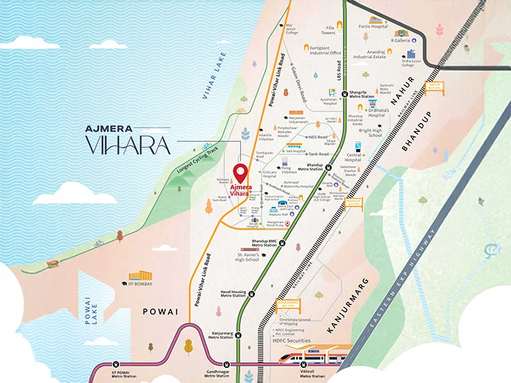 Ajmera Vihara Bhandup Location Map