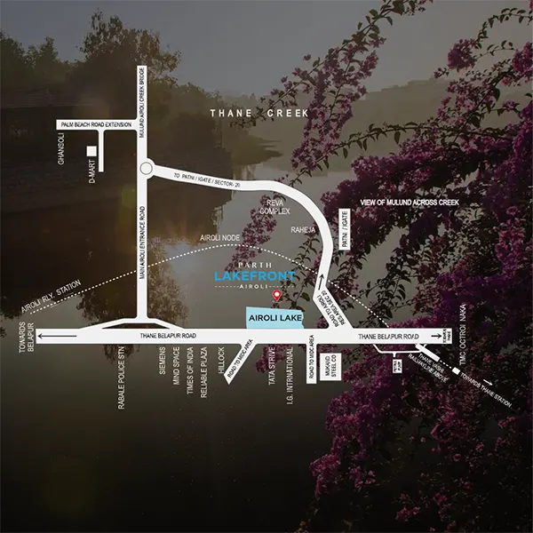 Parth Lakefront Airoli Location Map