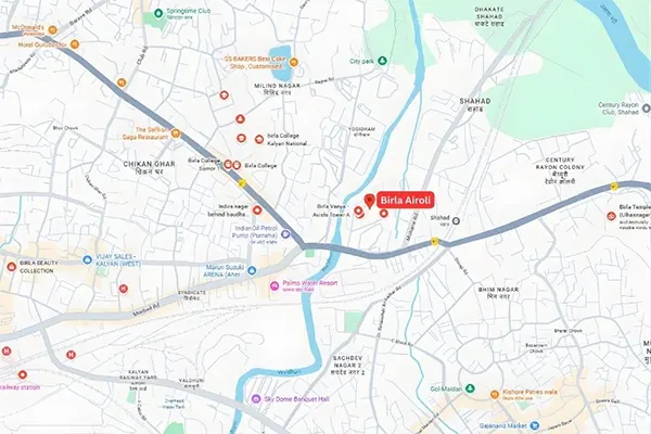 Birla Airoli New Launch Location Map