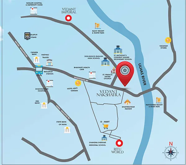 Tharwani Vedant Nakshatra Location Map