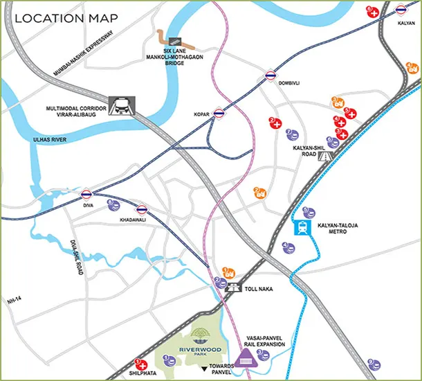 Riverwood Park Kalyan Location Map