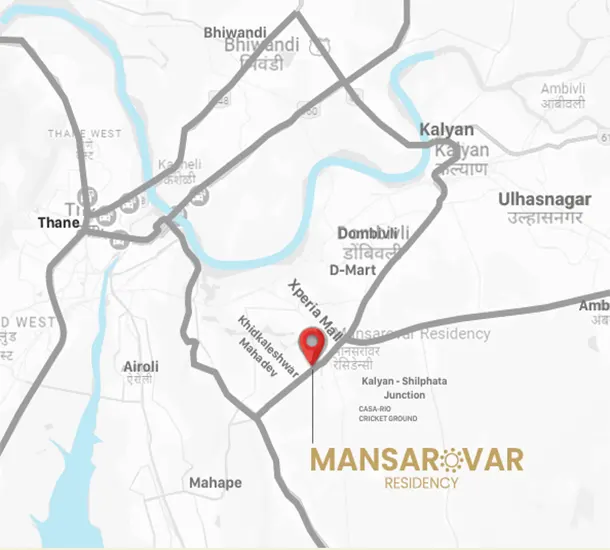 Mansarovar Residency Shilphata Location Map