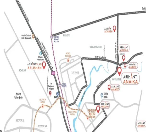Arihant Anaika 7 Location Map