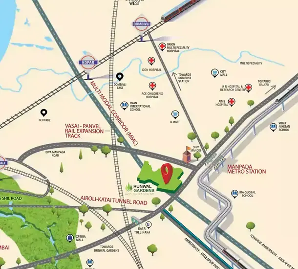 Runwal Garden Ivory Dombivli Location Map