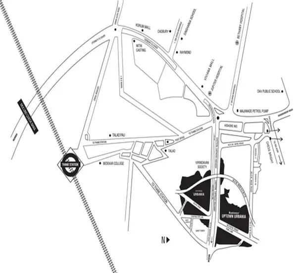 Rustomjee Uptown Urbania Location Map