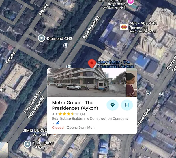 Metro Aykon Vashi Location Map