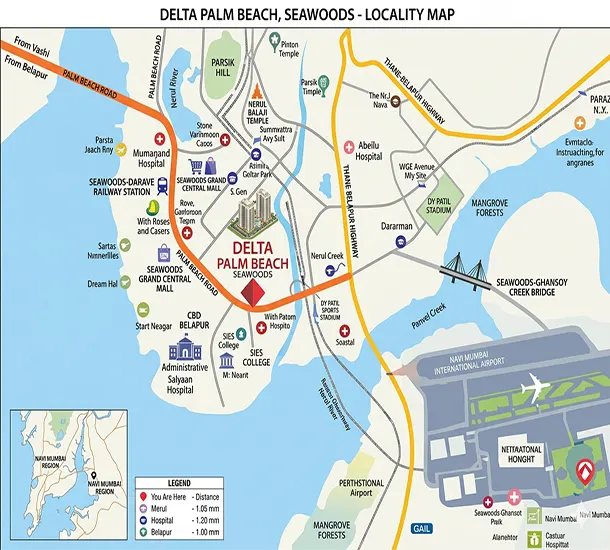 Delta Palm Beach Seawoods Location Map