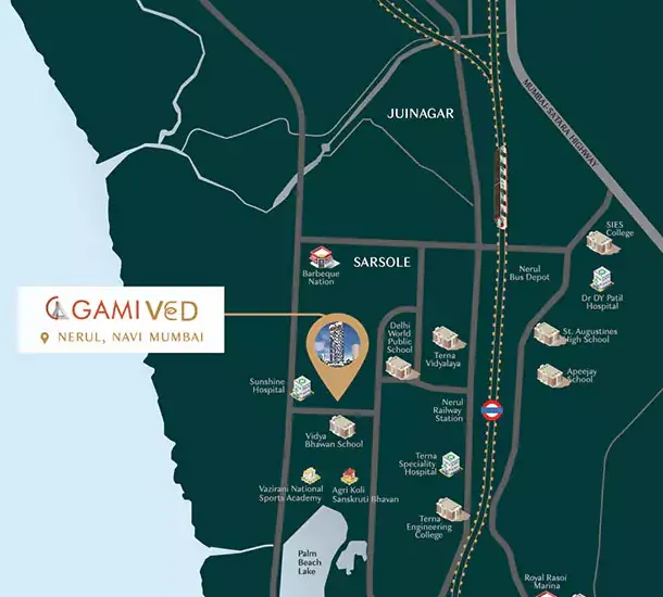 Gami Ved Nerul Sector 18 Location Map