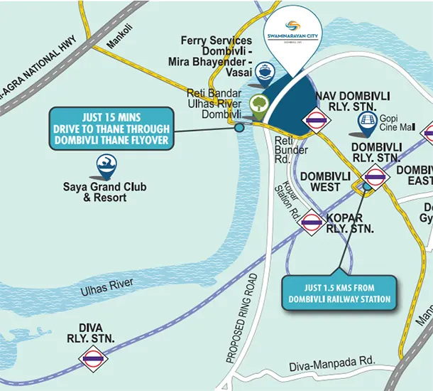 Swaminarayan City Dombivli Location Map