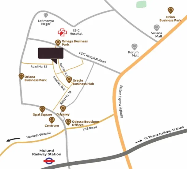 L & T Wagle Estate Project Location Map