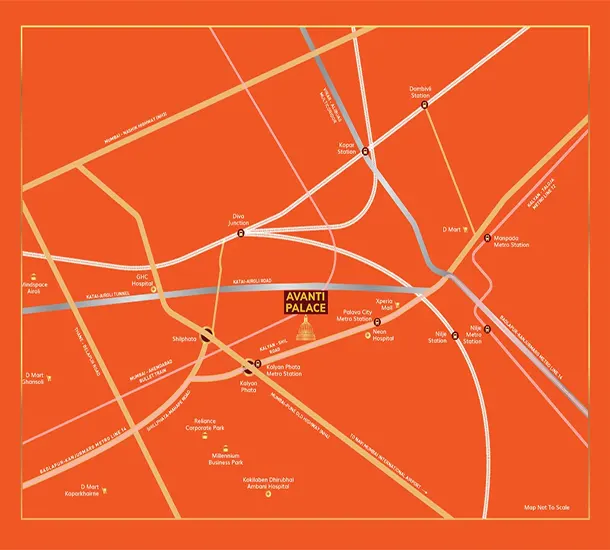 Arihant Avanti Palace Shilphata Location Map
